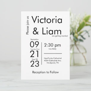 Simple Modern Typography Name Wedding Invitation