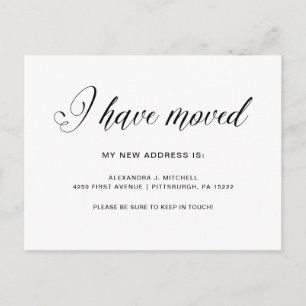 Simple Modern Typography   New Address Announcement Postcard