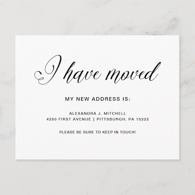 Simple Modern Typography | New Address Announcement Postcard (Front)