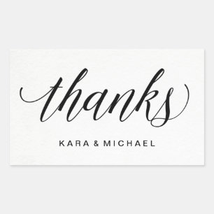 Simple Modern Typography on Watercolor Paper Rectangular Sticker