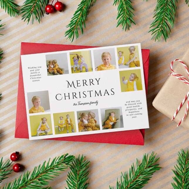 Simple Modern Typography Photo Collage Christmas Holiday Card (Creator Uploaded)