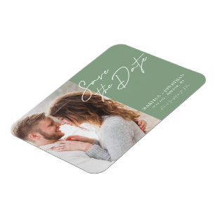 Simple Modern Typography Photo Save The Date  Magnet