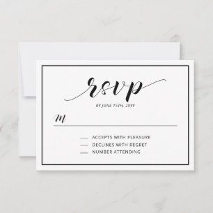 Simple Modern Typography RSVP Insert Card