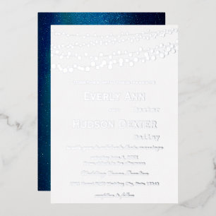 Simple Modern Typography Silver Galaxy Wedding