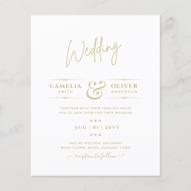 Simple Modern Typography Themed Colorways Wedding (Front)