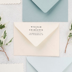 Simple Modern Typography Wedding Return Address Self-inking Stamp