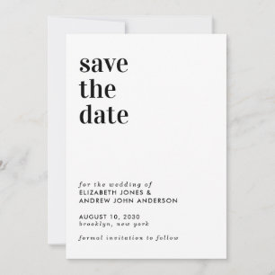 Simple Modern Typography Wedding Save the Date