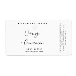 Simple modern  typography white heart Body butter