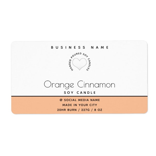 Simple modern  typography white heart  candle  (Front)