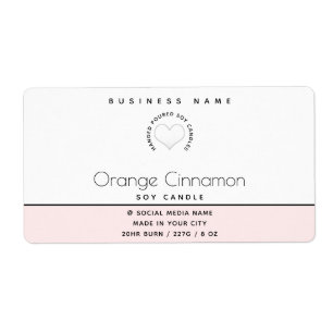 Simple modern  typography white heart  candle