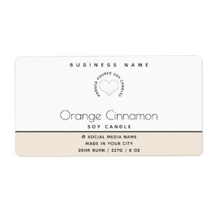 Simple modern typography white heart candle lab