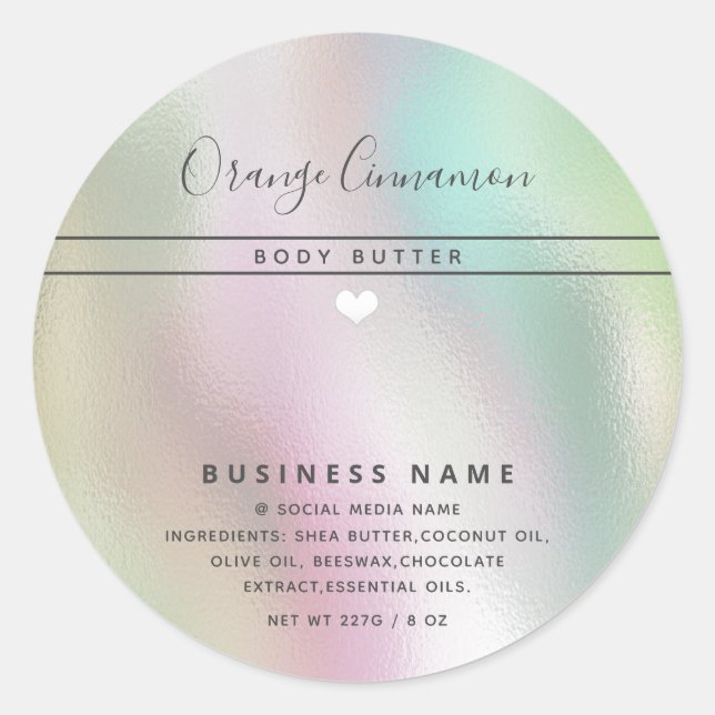 Simple modern  typography white heart  product  classic round sticker (Front)