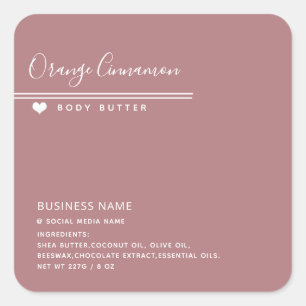 Simple modern typography white heart product square sticker