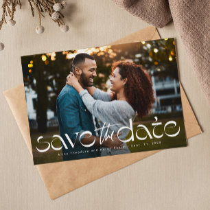 Simple modern unique type photo  save the date