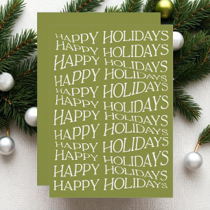 Simple Modern Unique Typography Fun Happy Holidays Holiday Card