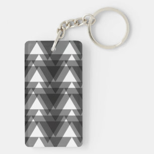 Simple, modern, urban, bold transparent triangles key ring