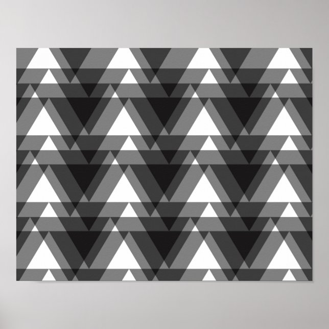 Simple, modern, urban, bold transparent triangles poster (Front)