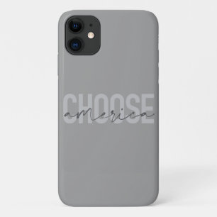 Simple, modern, urban cool design Choose America iPhone 11 Case