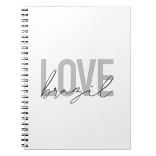 Simple, modern, urban, cool design Love Brazil Notebook