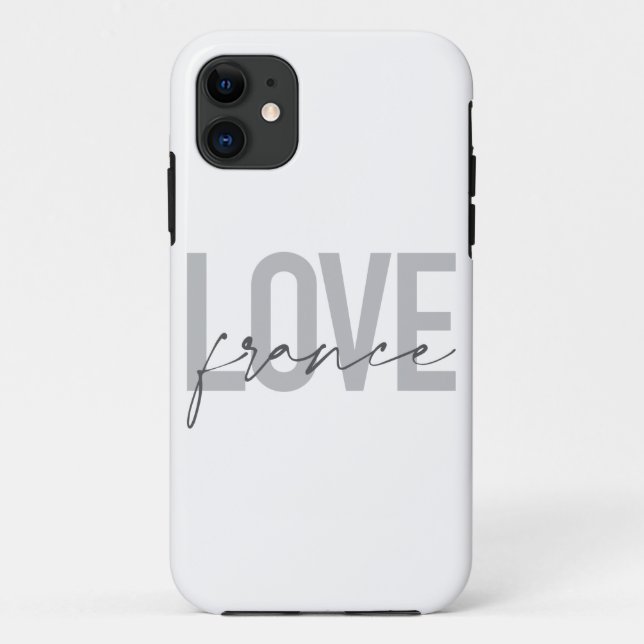 Simple, modern, urban, cool design Love France Case-Mate iPhone Case (Back)