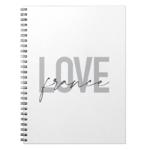 Simple, modern, urban, cool design Love France Notebook