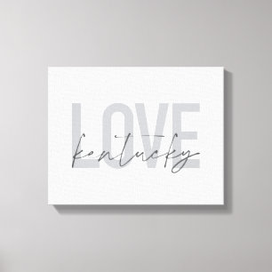Simple, modern, urban, cool design Love Kentucky Canvas Print