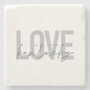 Simple, modern, urban, cool design Love Kentucky Stone Coaster
