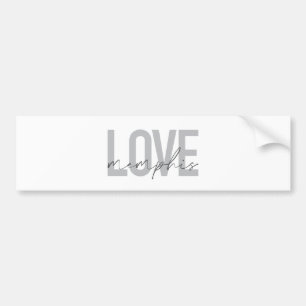 Simple, modern, urban, cool design Love Memphis Bumper Sticker