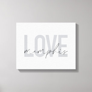 Simple, modern, urban, cool design Love Memphis Canvas Print