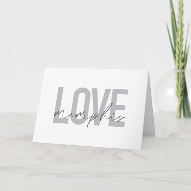 Simple, modern, urban, cool design Love Memphis Card (Front)