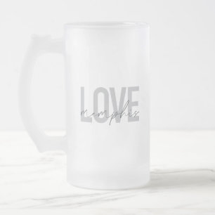 Simple, modern, urban, cool design Love Memphis Frosted Glass Beer Mug