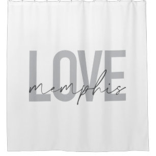 Simple, modern, urban, cool design Love Memphis Shower Curtain