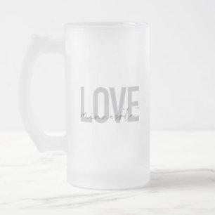 Simple, modern, urban, cool design Love Minnesota Frosted Glass Beer Mug