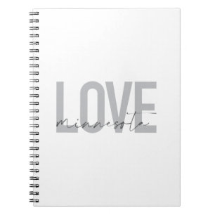 Simple, modern, urban, cool design Love Minnesota Notebook