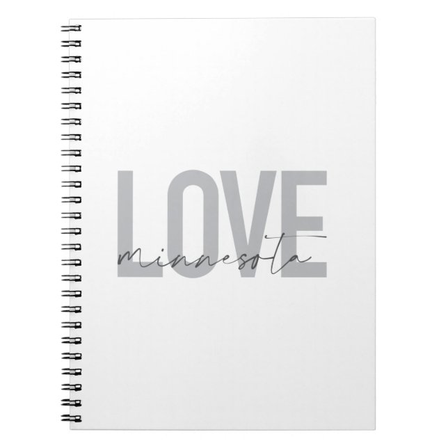 Simple, modern, urban, cool design Love Minnesota Notebook (Front)