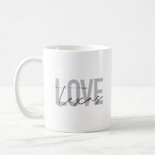 Simple, modern, urban, cool design Love Texas Coffee Mug