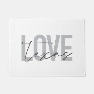 Simple, modern, urban, cool design Love Texas Doormat
