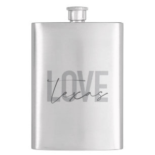Simple, modern, urban, cool design Love Texas Hip Flask