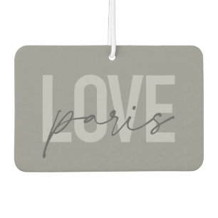 Simple, modern, urban, cool design of Love Paris Car Air Freshener