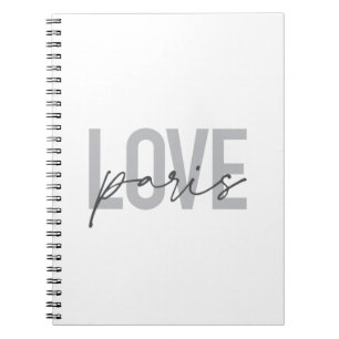 Simple, modern, urban, cool design of Love Paris Notebook