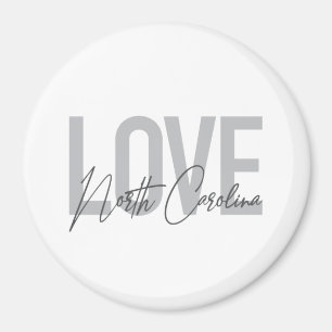 Simple, modern, urban design Love North Carolina Magnet