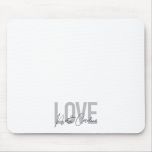 Simple, modern, urban design Love North Carolina Mouse Mat