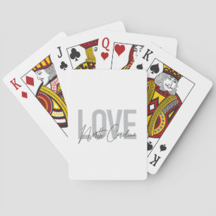 Simple, modern, urban design Love North Carolina Playing Cards