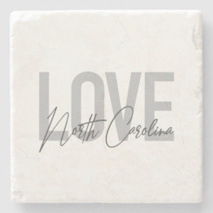 Simple, modern, urban design Love North Carolina Stone Coaster