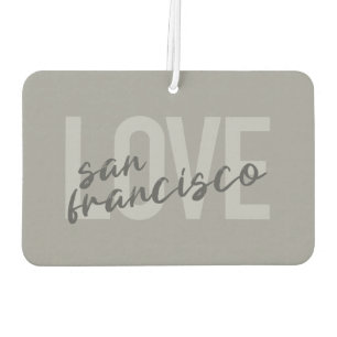 Simple, modern, urban design Love San Francisco Car Air Freshener