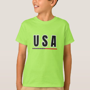 Simple Modern USA America Art Letter Flag Souvenir T-Shirt