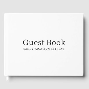 Simple Modern Vacation Rental Guest Book   White