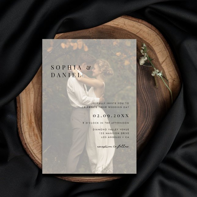 Simple Modern Vellum Overlay Photo Budget Wedding  Invitation (Creator Uploaded)