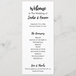 Simple Modern Versatile Casual Black & White Programme