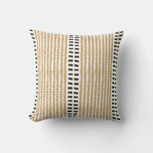 Simple modern versatile stripes yellow black contr cushion